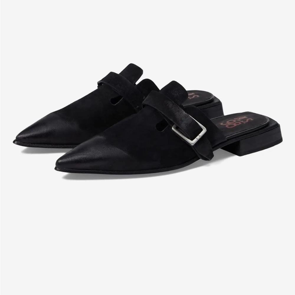 AS 98 Ayden black leather pointed toe mule